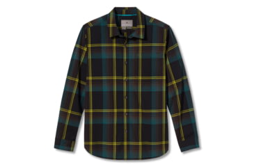 Image of Royal Robbins Trouvaille Organic Cotton Plaid Long Sleeve Shirt - Men's, Medium, Jet Black Kruse Pld, Y722018-014-M