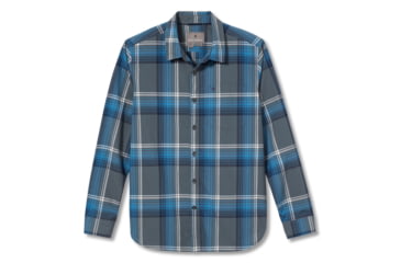 Image of Royal Robbins Trouvaille Organic Cotton Plaid Long Sleeve Shirt - Men's, Small, Slate Kruse Pld, Y722018-070-S