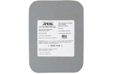 Image of RTS Tactical AR500 NIJ 0101.06 Level III Side Plate Insert, 6X8, Base Coat, Grey, RTS-42400-4