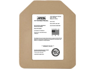 Image of RTS Tactical EX Hardox Level III+ ICW Special Threats Steel Core Inse Core Armor Plate Insert