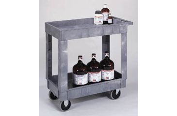 Image of Rubbermaid Heavy-Duty Utility Carts, Rubbermaid 4546-00-BEIG Two-Shelf Carts