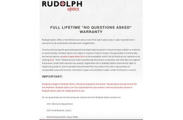 Image of Rudolph Optics Warranty
