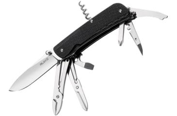 Image of RUIKE L41 Large Multifunction Knife Multi-Tools, Folding Knife, 4.5in Closed, Black G10 Handle, Drill, Facer, Spoke Wrench, Black, L41-B