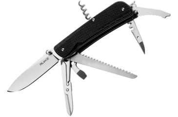 Image of RUIKE L42 Large Multifunction Knife Multi-Tools, Folding Knife, 4.5in Closed, Black G10 Handle, Spoke Wrench, Drill, Facer, Black, L42-B