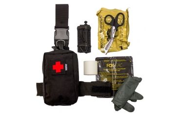 Image of S.O.Tech Speed Clip IFAK, Thigh, Belt, Vest, Filled, LAPD Approved, Black BIFAK-TBVS-KIT-BLCK