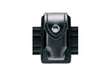 Image of Safariland 307 Weapon Light / EDW Cart. Holder, Surefire X300, Basket Weave Black W/ Brass Snap Closure 307-13-4B