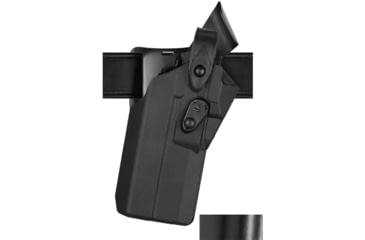 Image of Safariland 7360RDS 7TS ALS/SLS Mid-Ride Duty Holster, Glock 19 w/ Compact Light, Left Hand, Hi Gloss, Black, 1331836