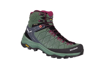 Image of Salewa Alp Trainer 2 Mid GTX Hiking Boots - Womens, Duck Green/Rhododendon, 7.5, 00-0000061383-5085-7.5