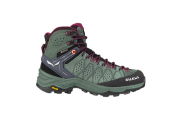 Image of Salewa Alp Trainer 2 Mid GTX Hiking Boots - Womens, Duck Green/Rhododendon, 7.5, 00-0000061383-5085-7.5