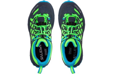 Image of Salewa Wildfire Climbing Shoes - Kids, Fluo Green/Blue Danube, 9.5, 00-0000064007-5810-9.5