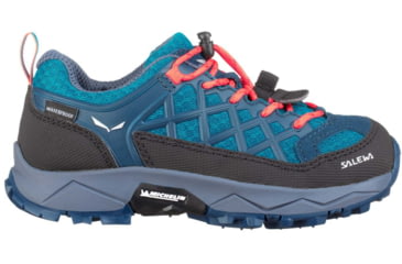 Image of Salewa Wildfire WP Hiking Shoes - Kids, Caneel Bay/Fluo Coral, 12.5, 00-0000064009-8641-12.5