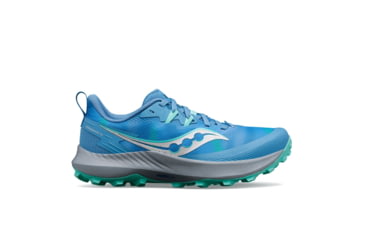 Image of Saucony Peregrine 14 Trail Shoes - Womens, Breeze/Mint, 7, Medium, S10916-138-400-M-7