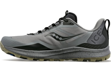 Image of Saucony Peregrine Ice+ 3 Trail Shoes - Mens, Gravel/Black, 8, Medium, S20791-30-030-M-8