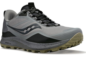 Image of Saucony Peregrine Ice+ 3 Trail Shoes - Mens, Gravel/Black, 8, Medium, S20791-30-030-M-8