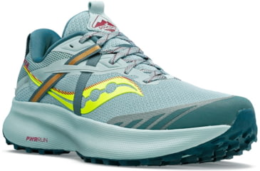 Image of Saucony Ride 15 TR Trail Shoes - Womens, Mineral/Citron, 6.5, Medium, S10775-16-451-M-6.5