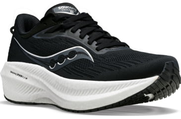 Image of Saucony Triumph 21 Shoes - Womens, Black/White, 9, Wide, S10882-10-001-W-9
