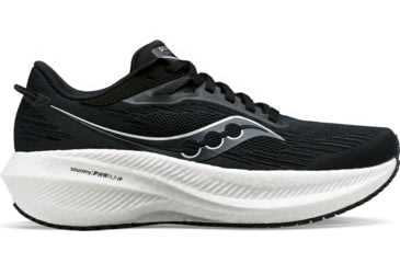 Image of Saucony Triumph 21 Shoes - Womens, Black/White, 9, Wide, S10882-10-001-W-9