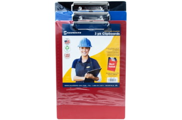 Image of Saunders Recycled Plastic Clipboards - Letter/a4 Size - 3 Pack Assorted Colors - 22601