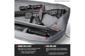 Image of Savior Equipment American Classic Double Rifle Case, 42in, Gray, RB-4212DG-V1-GS