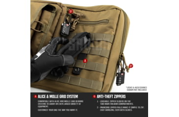 Image of Savior Equipment American Classic Double Rifle Case, 51in, Dark FDE, RB-5112DG-V1-TN
