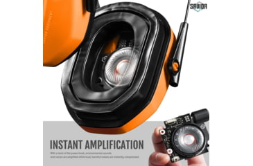 Image of Savior Equipment Apollo Electronic Sound Suppressor, Orange, Collapsed: 5.5 x 5.5 x 4, EM-APOLLO-AN