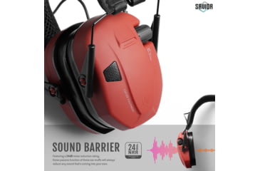Image of Savior Equipment Apollo Electronic Sound Suppressor, Red, Collapsed: 5.5 x 5.5 x 4, EM-APOLLO-RD