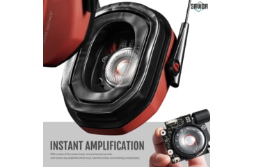 Image of Savior Equipment Apollo Electronic Sound Suppressor, Red, Collapsed: 5.5 x 5.5 x 4, EM-APOLLO-RD