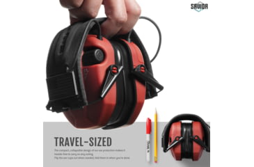 Image of Savior Equipment Apollo Electronic Sound Suppressor, Red, Collapsed: 5.5 x 5.5 x 4, EM-APOLLO-RD