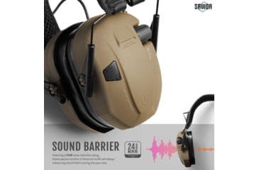 Image of Savior Equipment Apollo Electronic Sound Suppressor, Tan, Collapsed: 5.5 x 5.5 x 4, EM-APOLLO-TN