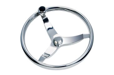 Image of Schmitt &amp; Ongaro Marine 714 Vision Cast 13.5&quot; SS WHeel w/Knob, Finger Grip &amp; Faux Nut - 3/4&quot; Taper Shaft 56439