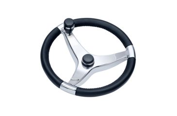Image of Schmitt &amp; Ongaro Marine Evo Pro 316 Cast Stainless Steel Steering Wheel w/Control Knob - 15.5" Diameter 49146