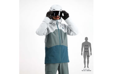Image of SCOTT Vertic 3L Jacket - Mens, Light Grey/Grey Green, Large, 2837487393008