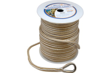 Image of Sea-Dog Premium Double Braided Nylon Anchor Line - 1/2in x 60', Gold/White, 302112060G/W-1