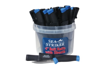 Image of Sea Striker 4&quot; Bait Knives w/Sheath Straight Blade 24Pc Display, SS45BK-24
