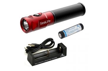 Image of SeaLife Sea Dragon Mini 900 Power Kit SD Mini 900 Flashlight, 2600 Mah 18650 Li-Battery with Usb Battery Charger, Black SLKIT06