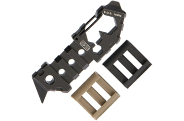 Image of Sektor3 Tools 1B Tool With Cutter, Titanium, Overall 3.875in, Black Finish Blade, Black/Tan Custom Rail Covers, SKT1B