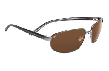 Image of Serengeti Trapani Sunglasses - Shiny Gunmetal/Gray Stripe Frame, Drivers Polarized Lenses 7598