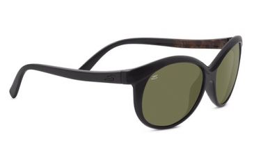Image of Serengeti Caterina Sunglasses, Shiny Black/Brown Wood Frame, Polarized Drivers Lens, 8186