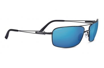 Image of Serengeti Dante Sunglasses,Black Pearl Frame,Polarized 555nm Blue Rectangle Lens 8458