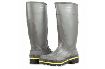 Image of Servus PRO PVC Footwear Boots - Mens, Gray/Yellow, 5, 75101-GYM-050
