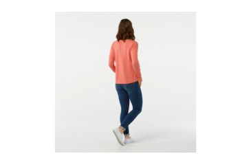 Image of Smartwool Shadow Pine V-Neck Sweater-Women's, Habanero-Moonbeam Heather, Extra Small, SW000345A71-XS