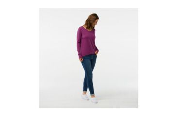 Image of Smartwool Shadow Pine V-Neck Sweater-Women's, Meadow Mauve H, Small, SW000345A11-S