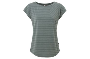 Image of Shed, Mountain Equipment Silhouette Tee - Womens, Moor Stripe/Moorland, 12, ME-002298-1517-12-DEMO