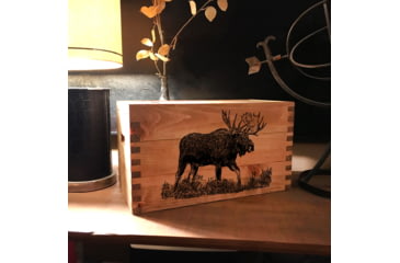 Image of Sheffield Standard Pine Craft Box, Moose Design, Brown, 12650-1