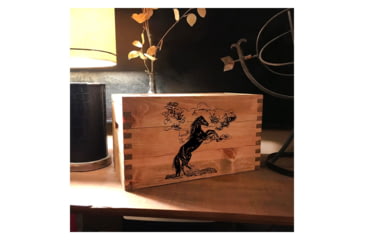 Image of Sheffield Standard Pine Craft Box, Mustang Design, Brown, 12650-3