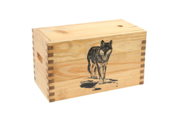 Image of Sheffield Standard Pine Craft Box, Wolf Design, Brown, 12650-2