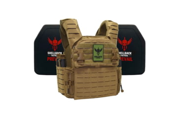 Image of Shellback Tactical Banshee Elite 3.0 Lightweight Level IV Ceramic Plates Armor Kit, Coyote, Small/Medium, SBT-BANELT3-4SICMH-CT-SM