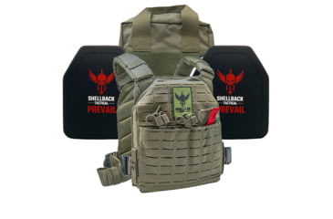 Image of Shellback Tactical Defender 2.0 Lightweight Level IV Ceramic Plates Armor Kit, Ranger Green, One Size, SBT-9040-4SICMH-RG