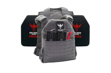 Image of Shellback Tactical Defender 2.0 Lightweight Level IV Ceramic Plates Armor Kit, Wolf Grey, One Size, SBT-9040-4SICMH-WG