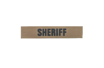 Image of Shellback Tactical ID Placard w/ Hook Back, 1x5in, Sheriff/Black On Coyote, SBT-X213231A-SH-BC